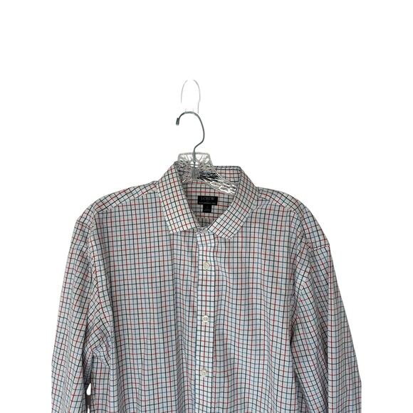 J.Crew Men's White Red Plaid Slim Fit Flex Wrinkle Free Button Down Shirt Size L - Picture 3 of 11